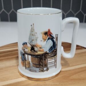 Norman Rockwell Vintage 1985 Ceramic Coffee Mug For A Good Boy